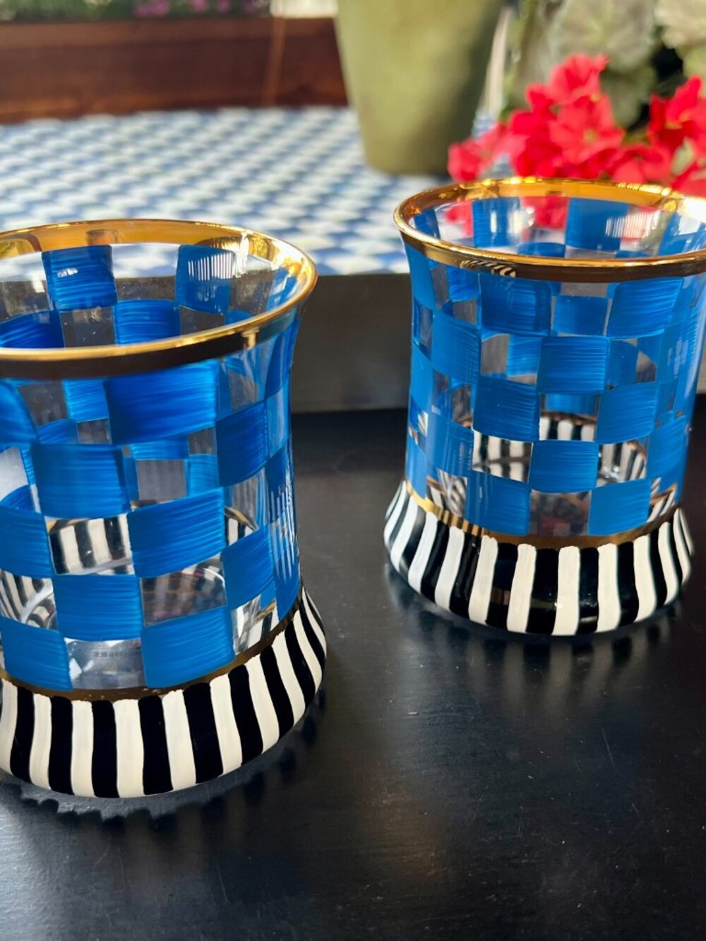 MacKenzie-Childs Carnival Royal Tumblers (2)